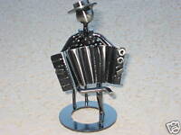 ACCORDION Player Metal Musical Sculpture Dk Silver 6" Tall NIB in Musical Instruments & Gear, Accordion & Concertina | eBay