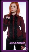 Lip Service~Dusk Til Dawn Tuxedo Top/Shirt~Gothic~RED~L