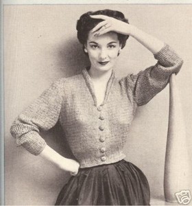 Vintage-Knitting-PATTERN-to-make-Shortie-Sweater-Jacket-Ribbon ...