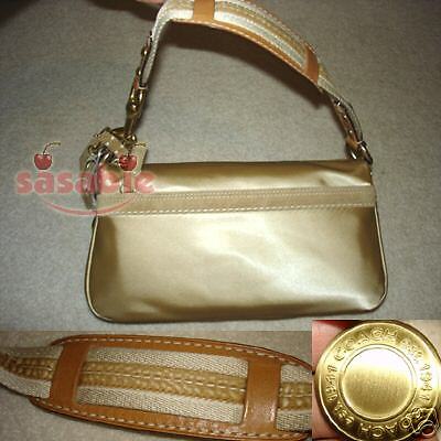 AUTH COACH HAMPTONS WEEKEND DEMI BAG GOLD PURSE POUCH  