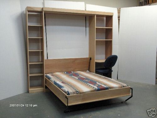 Murphy Panel Bed with Desk and Side Cabinet (Full size)  