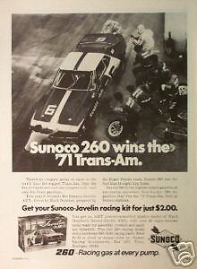 Sunoco 1971 AMT American Motors Javelin AMX Model Ad  