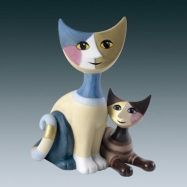 Rosina Wachtmeister Porcelain Cats Lucrezio & Lucrezia  