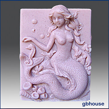 Silicone Soap Mold   Mermaid Senchalla and Seahorse  