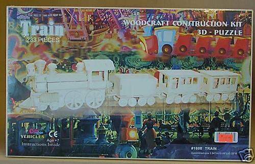 TRAIN WOOD PIECE 3 D PUZZLE CHILDRENS TOY HOBBY  