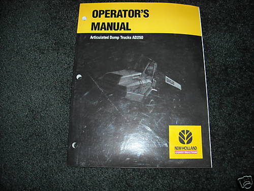 new holland AD250 articulated dump trucks oper manual  