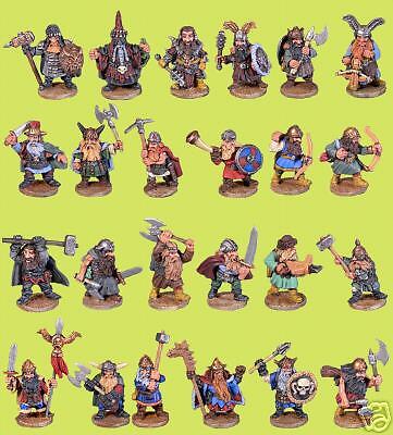 MEM 90006 Dwarves 25mm miniature LOT of 24 RPG D&D  