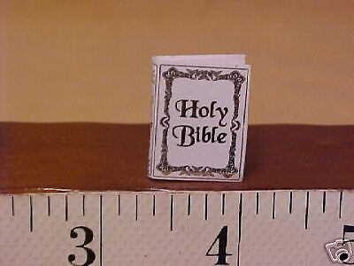 Holy Bible   White   Dollhouse Miniature  