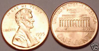 1995-D BRILLIANT UNCIRCULATED LINCOLN CENT<VERY NICE>