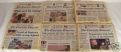 CHARLOTTE OBSERVER NEWSPAPER lot DALE EARNHARDTS DEATH  
