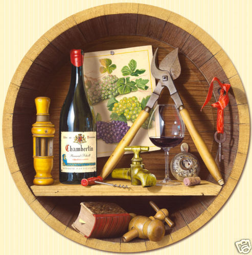 Painting TROMPE LOEIL Barrel Chambertin by B. Scholl  