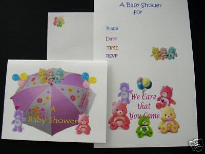 Care Bear Baby Shower Invitations