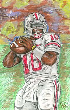 Troy Smith Ravens Original Painting Heisman OSU  