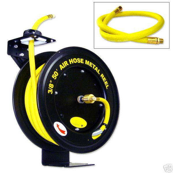 50 FEET 50FT 3/8 RETRACTABLE REEL W/ RUBBER AIR HOSE  