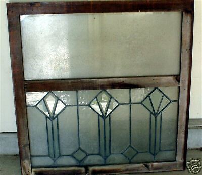 LEADED GLASS WINDOW 35 1/2 X 36 1/2 X 1 1/2  