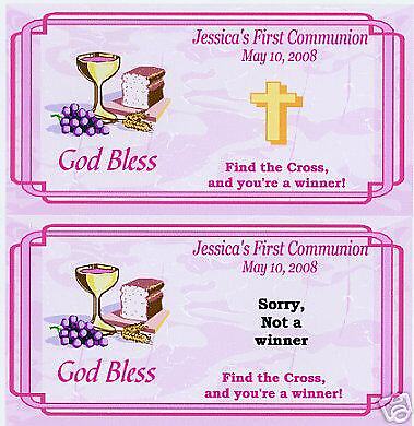 First Holy Communion scratch off tickets party favors  