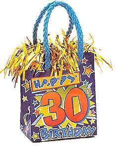 30th Birthday Party (Age 30) GIFT BAG BALLOON WEIGHT  