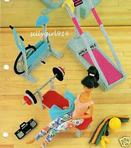EXERCISE EQUIPMENT~Plastic Canvas PATTERN~FASHION DOLL  