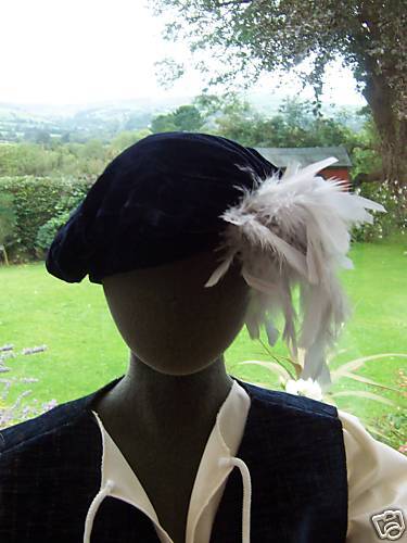 TUDOR PRINCE HAT CHILD SZ + FEATHER COSTUME/FANCY DRESS  