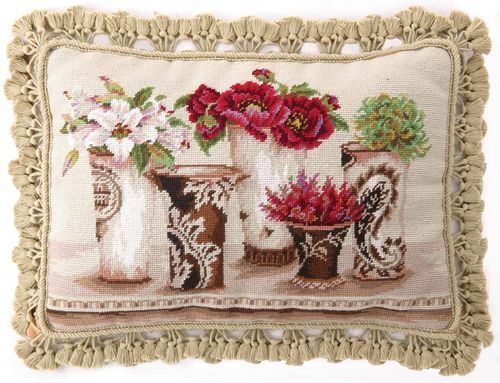 Shabby Garden Chic Kathryn White Pink Peony NP Pillow