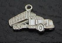 Sterling Silver Roll Off Garbage Truck Charm Pendant  