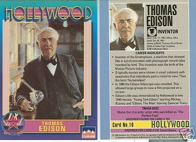 Thomas Edison Hollywood Walk of Fame card Starline  