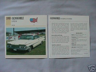 Oldsmobile Collectors Classic Car Cards  