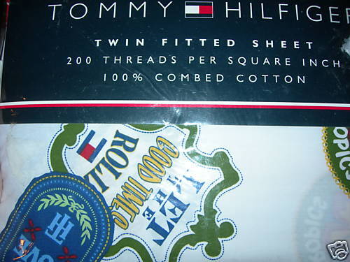 TOMMY HILFIGER~SANTA MONICA~ TWIN FITTED SHEET~NEW~  