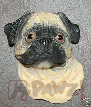 PUG Fawn Soft Sculpture Unbreakable Dog Head MAGNET New  