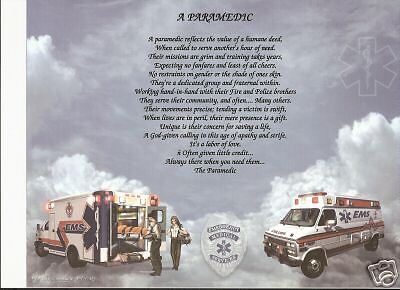 PARAMEDIC EMS EMT Poem Prayer Personalized Name Print