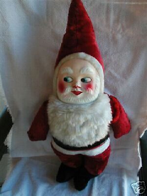 30 POLYSTYRENE MASK FACE SANTA CLAUS CLOTH DOLL 1950s  