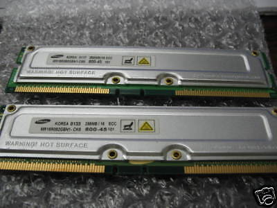 SAMSUNG 512MB (2 x 256MB) PC800 45 ECC RDRAM RAMBUS  