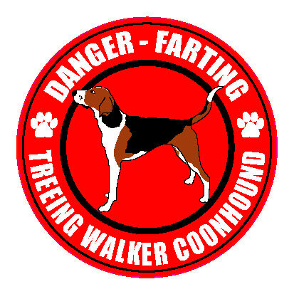 FARTING TREEING WALKER COONHOUND FART 5 DOG STICKER  