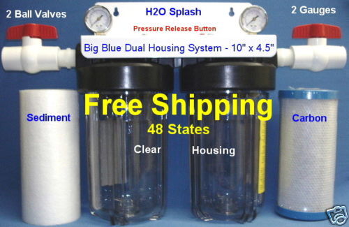 Big Blue 10 Dual (Clear) Whole House Water Filter (1)  