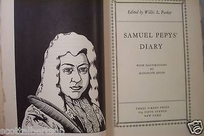 ANTIQUE OLD BOOK SAMUEL PEPYS DIARY PARKER ADLER  