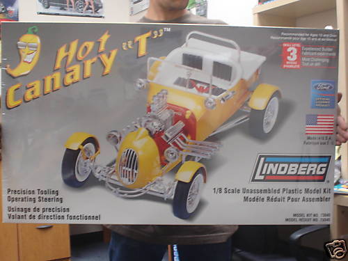 HOT CANARY T LINDBERG HUGE 1/8 SCALE MODEL KIT HOT ROD  