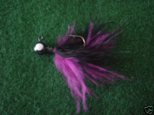 Crappie Bluegill Jigs 1/16 oz Black and Purple Lure   