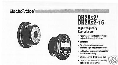 NEW EV DH2As2 PRO HORN DRIVER 8 OHM 2EXIT dh2 dh2a  