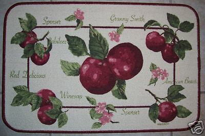 APPLE DOOR MAT RED APPLES KITCHEN DOORMAT APPLE MAT  