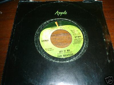 THE BEATLES 45 LET IT BE APPLE LABEL W COMPANY SLEEVE  