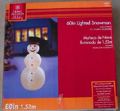 60 INCH CHRISTMAS LIGHTED SNOWMAN 10 LIGHT SCULPTURE  