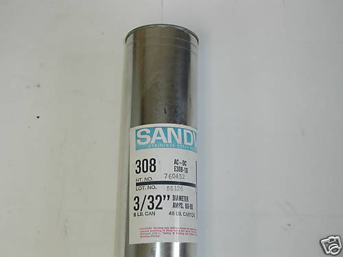 Welding Rod 308 Stainless Steel 3/32” Dia.   8lb Sealed  