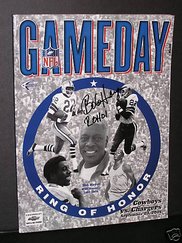 Bob Hayes Autographed 2001 Ring of Honor Program