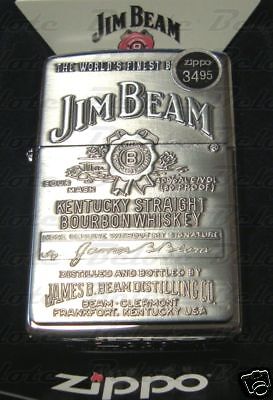 Zippo Jim Beam Pewter Emblem Chrome Lighter 250JB.928  