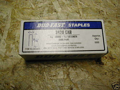 Duo Fast 3420 CXR 5/8 Staples Galvanized 3/16 Crown  