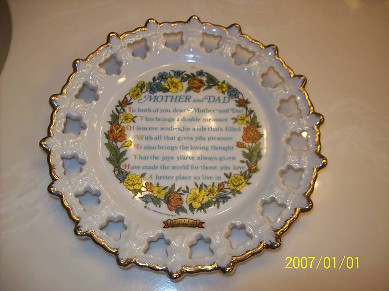 Vintage Galveston Texas Mother and Dad Souvenir Plate  